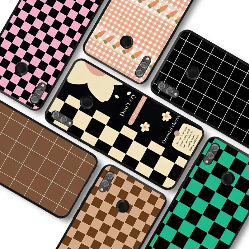 

Cartoon grid Phone Case for Samsung A51 A30s A52 A71 A12 for Huawei Honor 10i for OPPO vivo Y11 cover