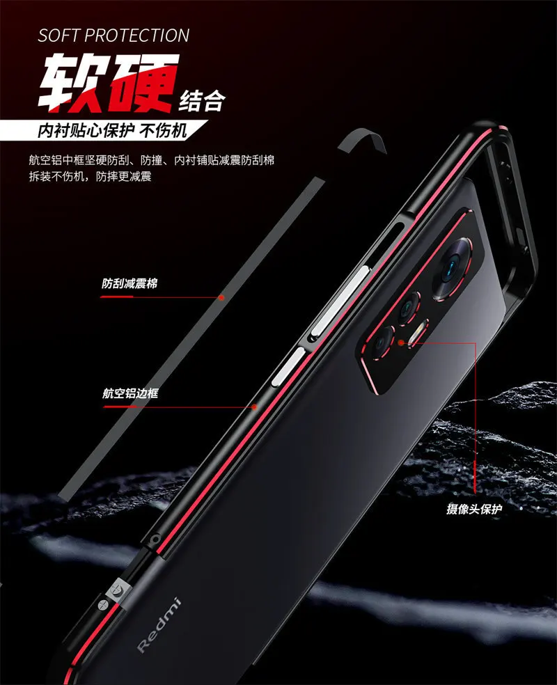 Bumper for Xiaomi Mi 12T Mi12T Xiaomi12T Glitter Metal Aluminum Frame Hard Cover Case for Xiaomi Mi 12T Pro Mi12T Metal Bumper