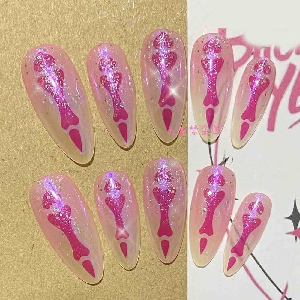 

MINISO накладные ногти Y2K Hello Kitty с дьявольским глазом и леопардовым принтом