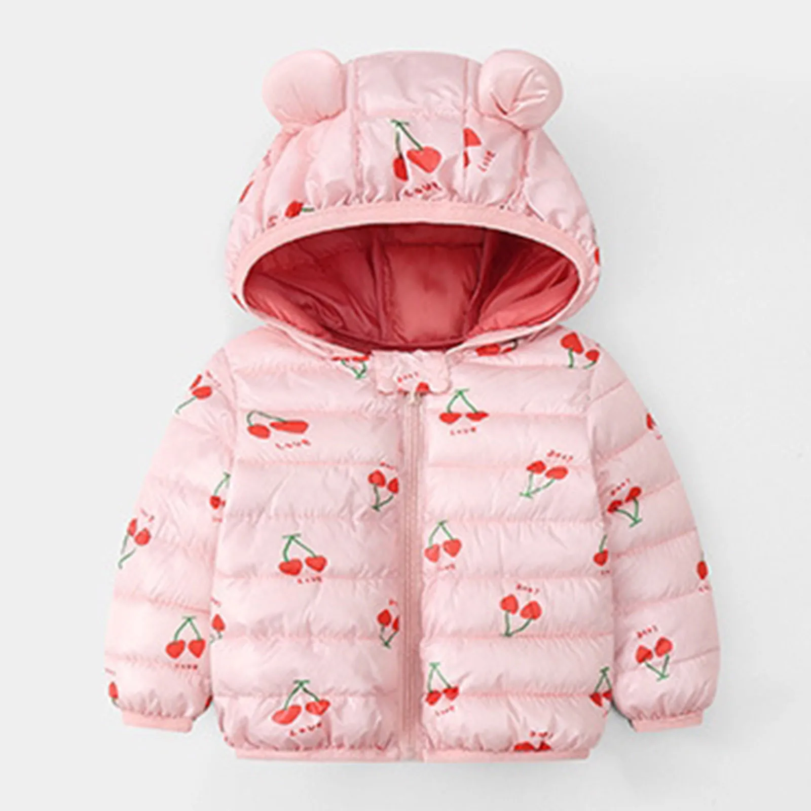 

Куртка детская зимняя ветрозащитная с капюшоном и мультяшным принтом