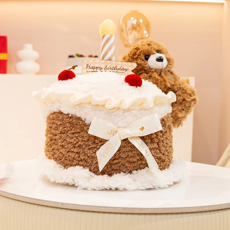 Медведь Шеф-повар Торт Тост Швейцарский Рулет Подушка Мягкие Куклы Kawaii Десерт