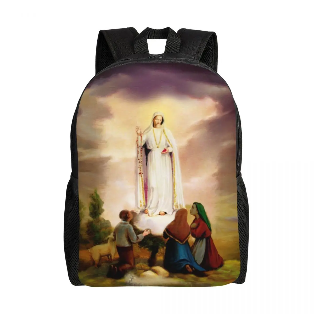 

Our Lady Of Fatima Backpacks for Men Women Waterproof College School Rosary Catholic Christian Virgin Mary Bag Printing Bookbags