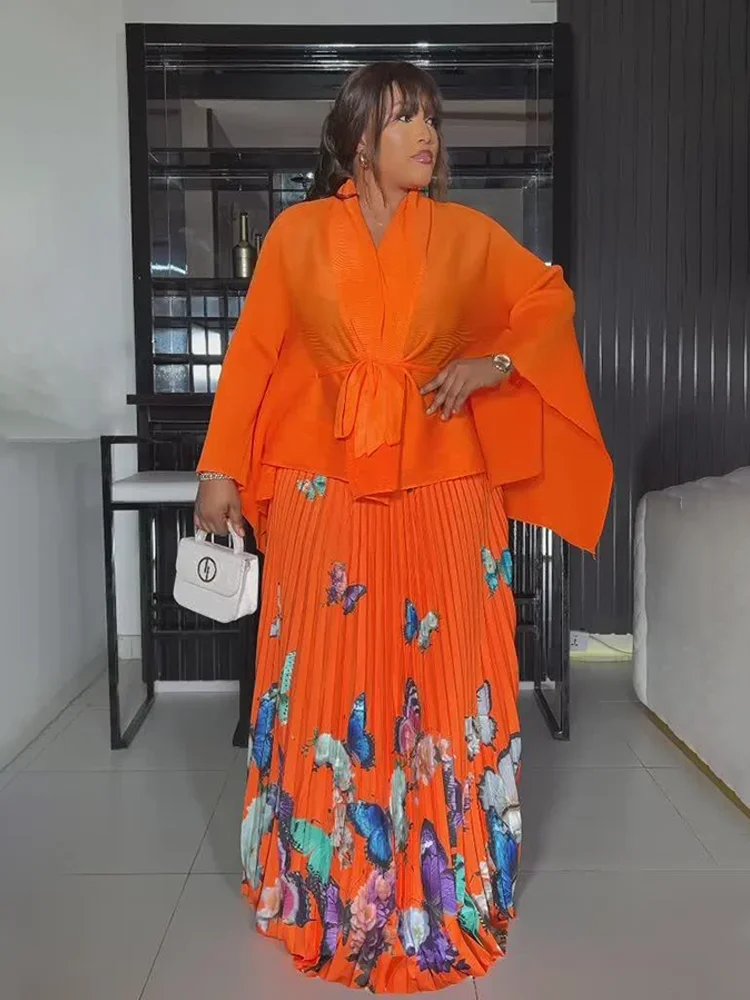 ANLAN Новая зимняя плиссированная юбка со складками однотонный топ с рукавами