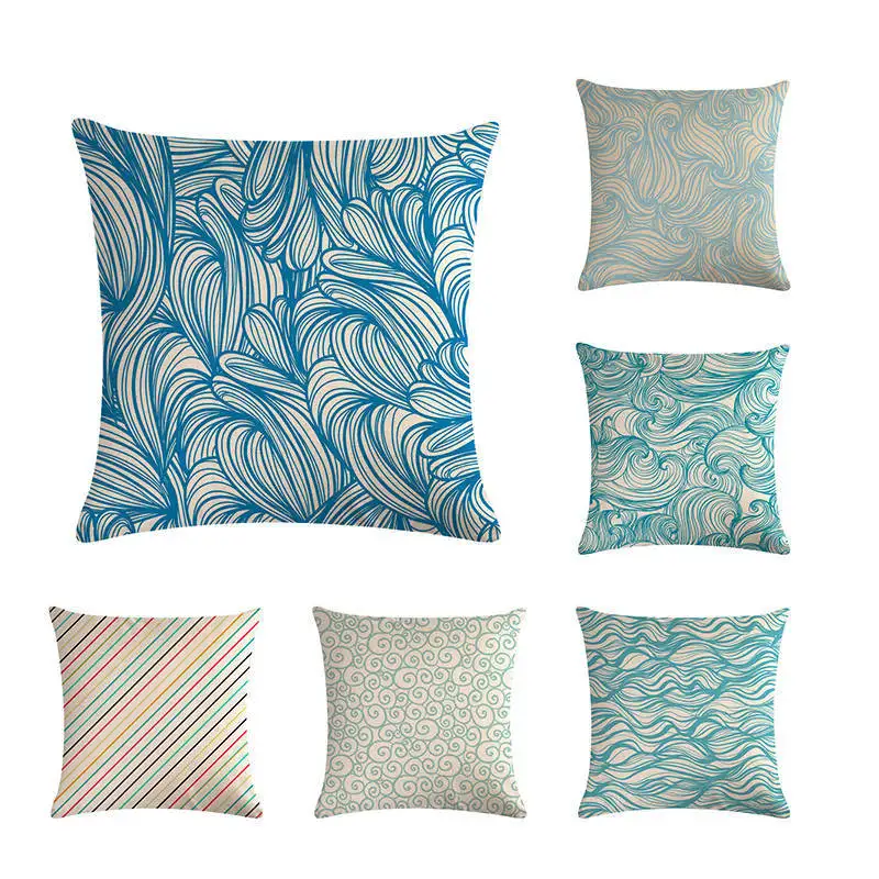 

Creative Wave Line Cushion Cover Decoration Pillows for Sofa Living Room Car Housse De Coussin Home Decor