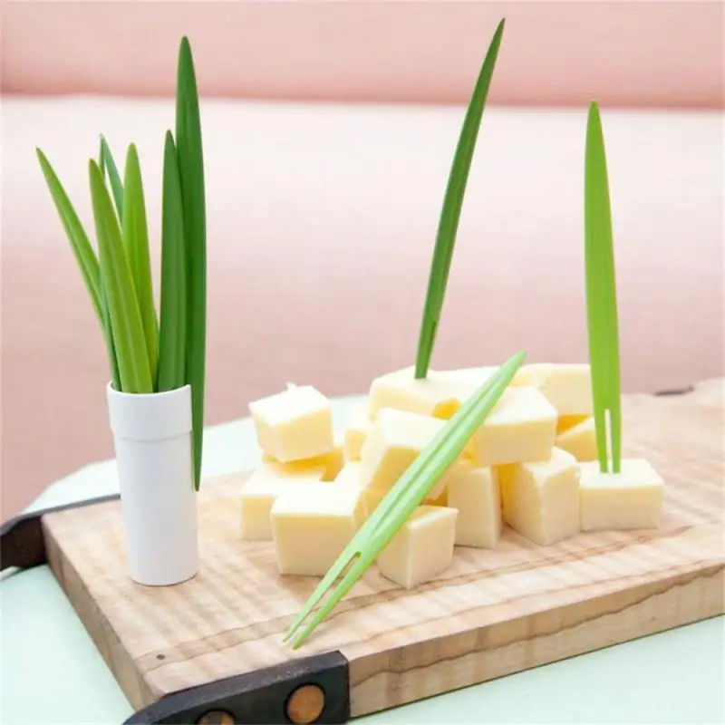 

Exquisite Workmanship Kitchen Tableware Set Health Hygiene Bamboo Leaf Shape Creative Fruit Fork Food Grade Kitchen Supplies