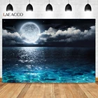 Фотофон Laeacco Moon Cloudy Dark Black Sea Surface, детский Ночной пейзаж, Фотофон для фотостудии