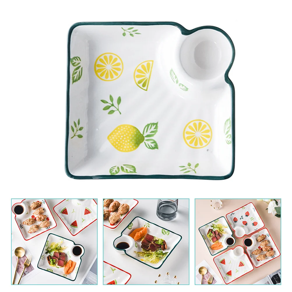 

Dumpling Plate Ceramic Food Dessert Snack Serving Dish Sauce Dipping French Fry Holder