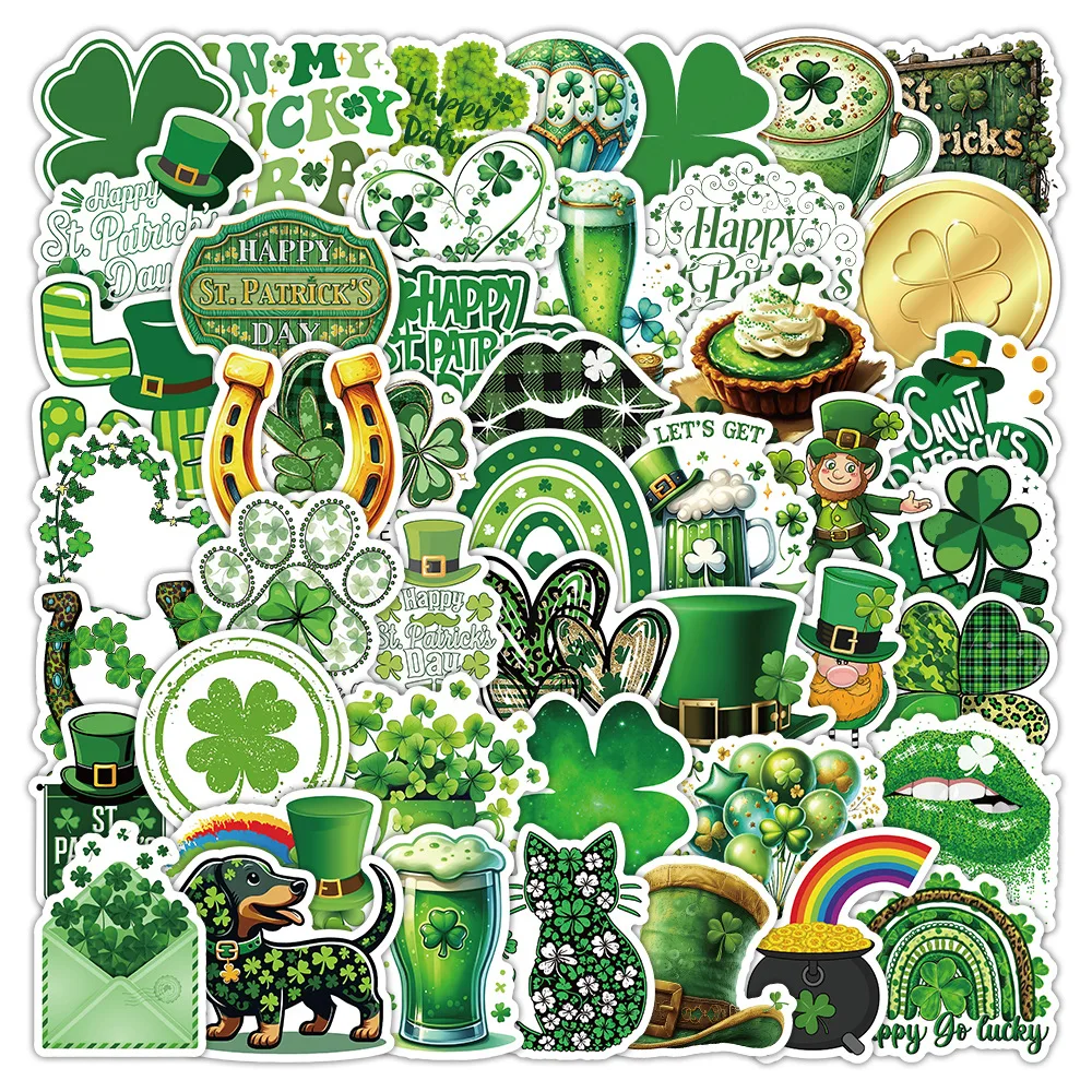 

50/100 Шт. Граффити-наклейки Для Декора Ко Дню Святого Патрика, Для Стаканов, Автомобилей, Офисных Принадлежностей