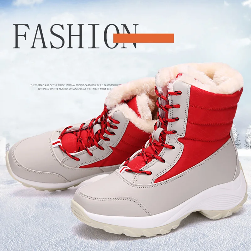 

Snow Boots Women's Winter New Waterproof Warm Thick-soled Women's Boots Fashion Plus Velvet High-top Outdoor Women's Shoes