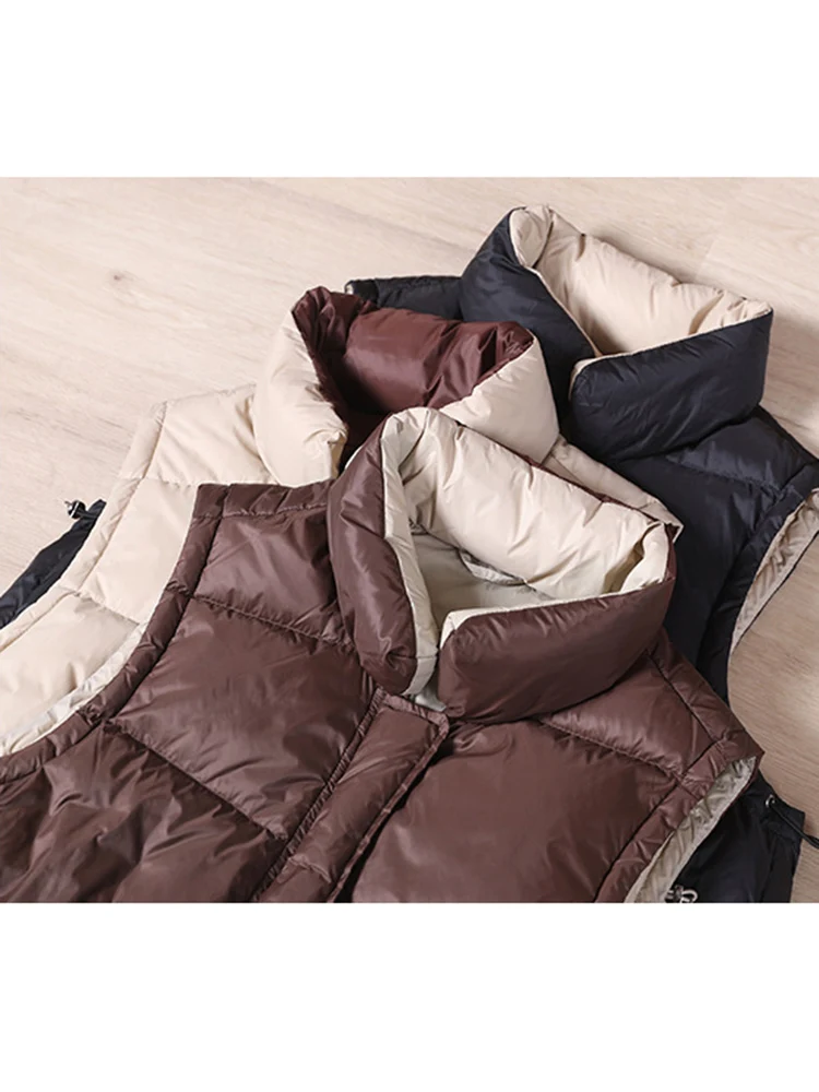 SEDUTMO Winter Vintage Duck Down Vest Women Oversize Waistcoat Autumn Casual Pocket Jacket Basic Parkas ED1786