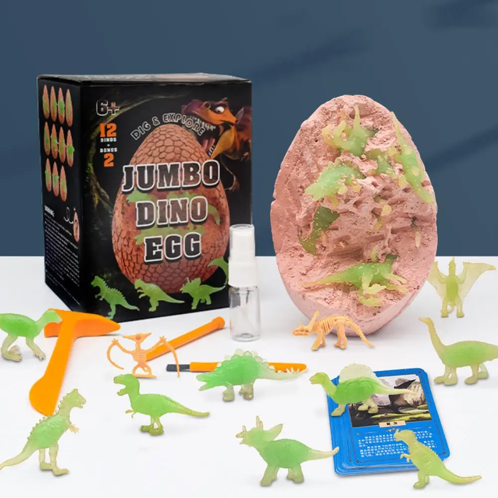 

Dinosaur Egg Dig Kit Kids Luminous Dinosaur Fossil Excavation Toy DIY Archaeology Science Simulation Dinosaur Model Toys