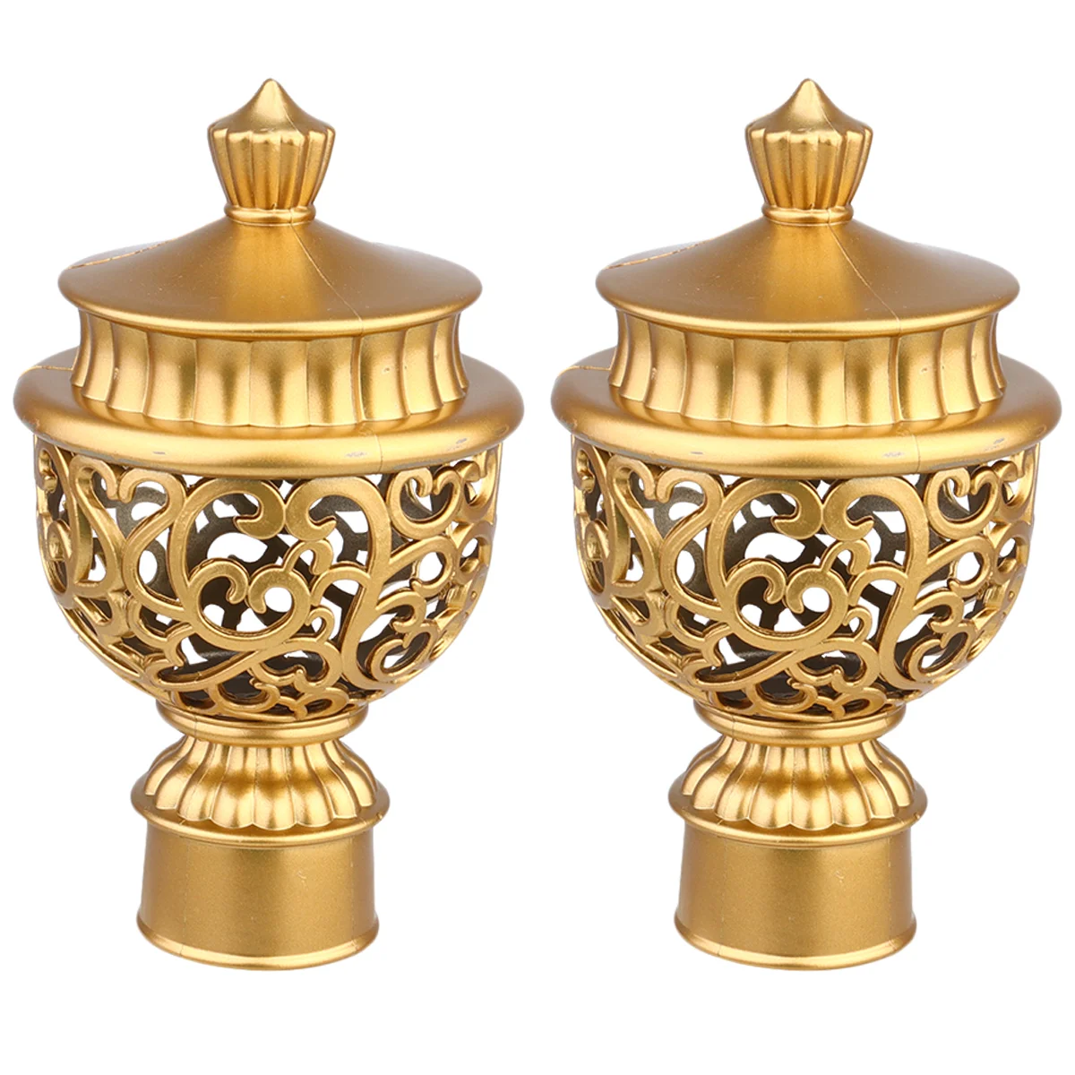 

6 PCS Drapery Pole Rail Vintage Curtains Outdoor Decor Curtain Rod Fittings Decorative End Cap Outdoor Accessories