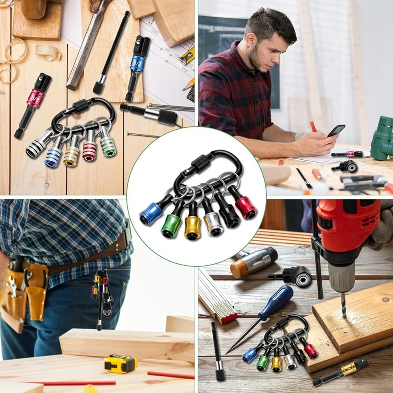 BEAU-18 шт. брелок для ключей адаптер сверл под прямым углом 1/4 дюйма 3/8 1/2 держатель