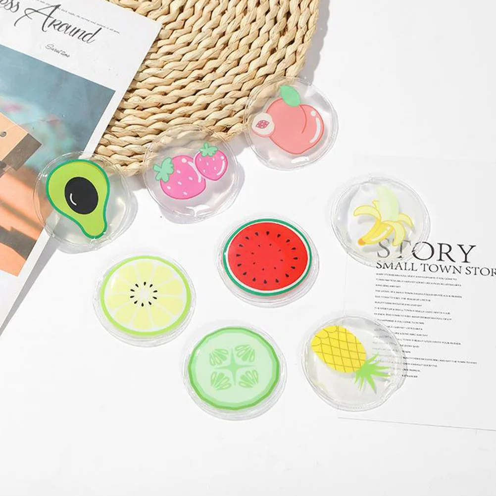

8 Pcs Eye Packs Ice Mask Fruit Cooling Patches Fatigue Relief Sleeping Pad Gel