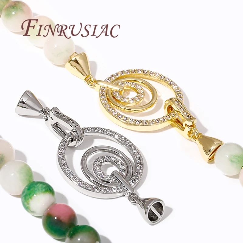 Соединители для бижутерии из 18-каратного золота с фианитами