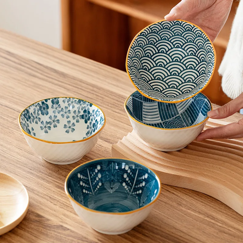 

Japanese 5Inch Rice Bowl Household Ceramics Beautiful Serve Dessert Family Dinner Banquet