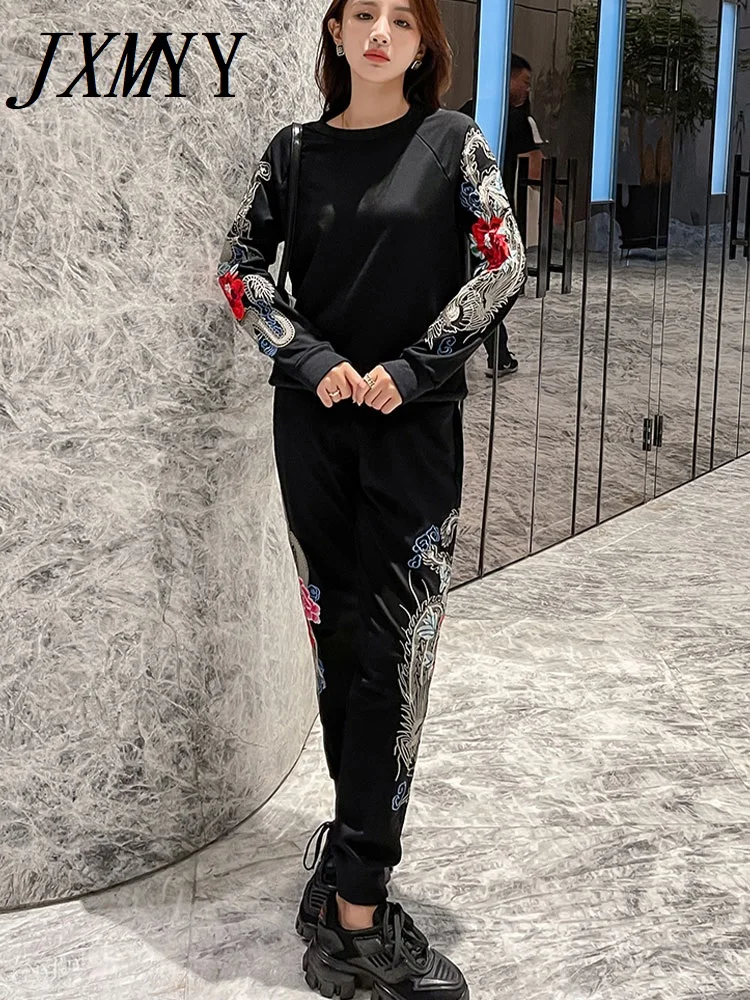 JXMYY 2022 весенне-осенний вышитый Повседневный Спортивный костюм в китайском стиле