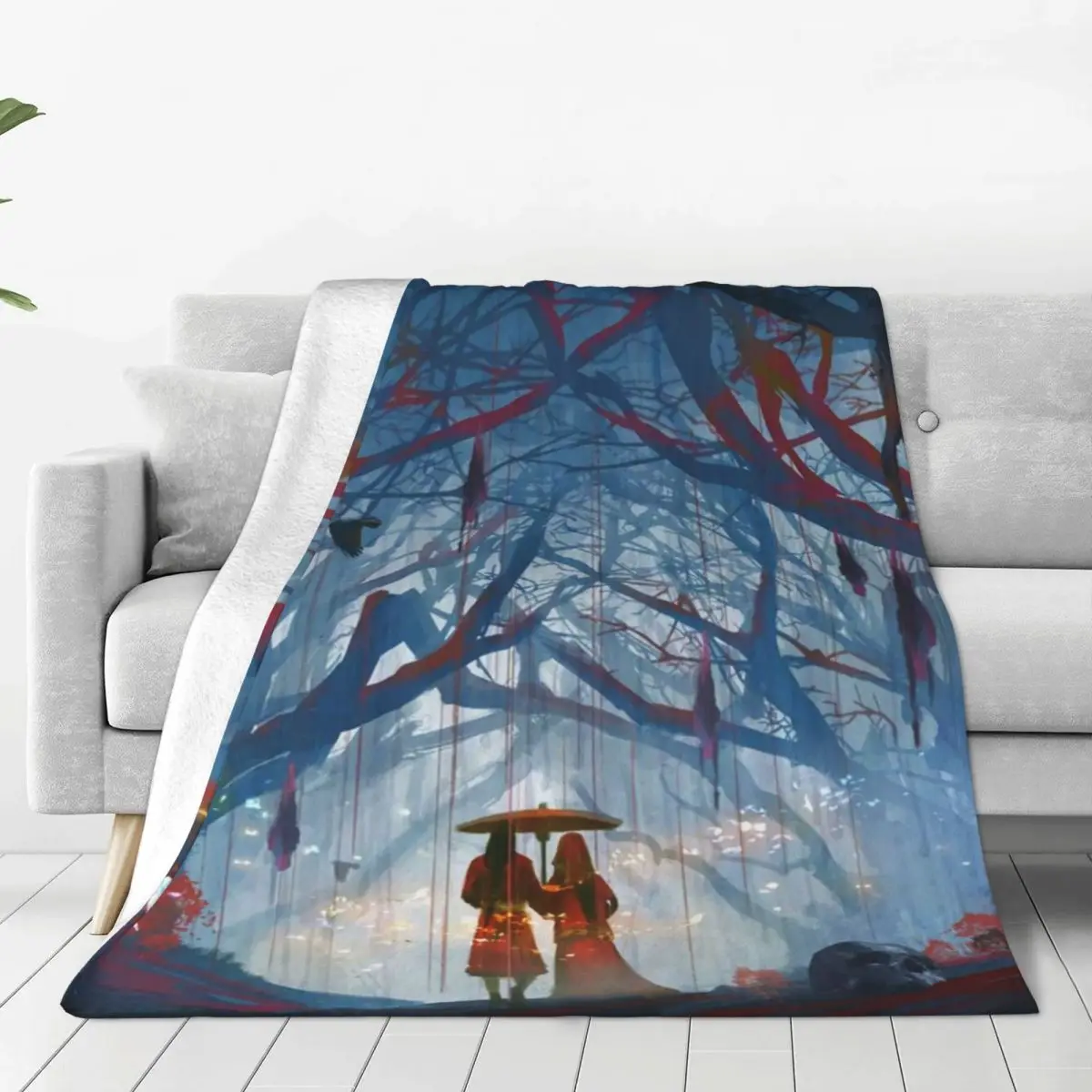

Tian Guan Ci Fu Anime Blanket Winter Warmth Hypoallergenic Throw Blankets for Luxury Bedding Home Decor
