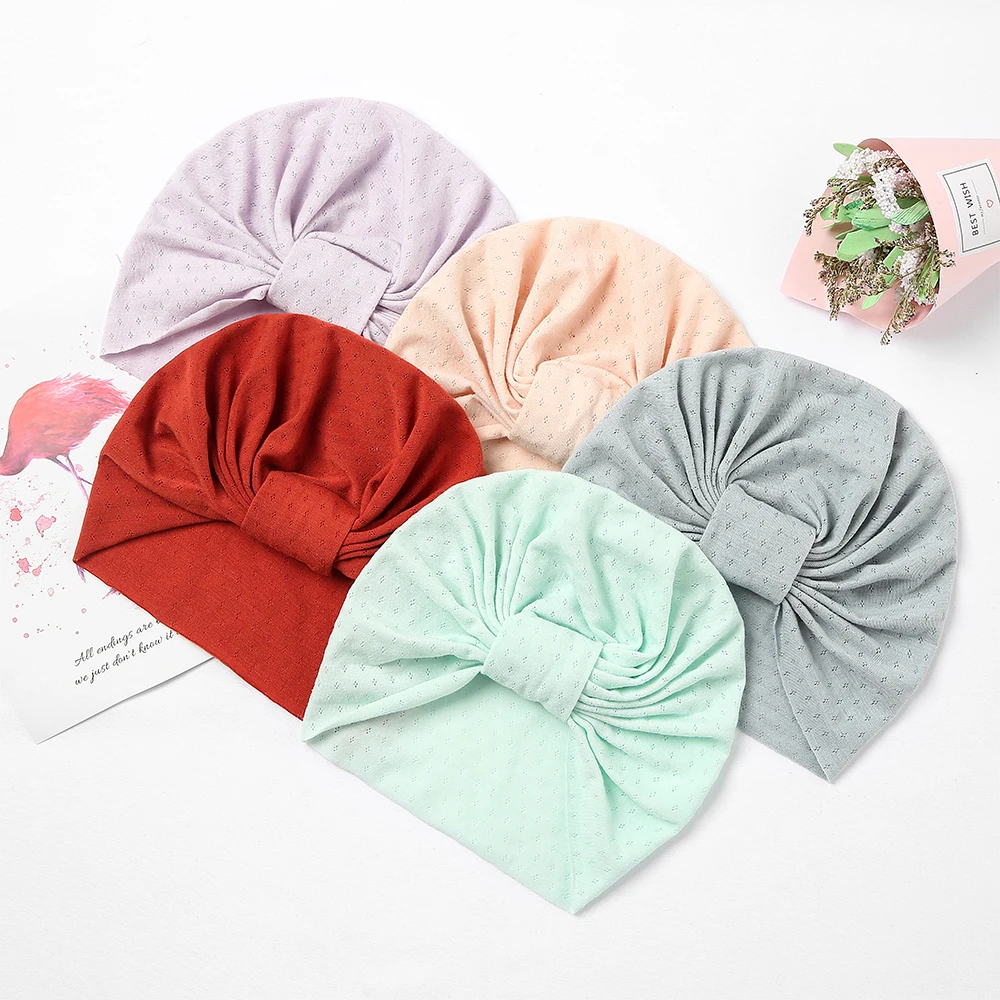 

2023 New Baby Fetal Caps Baby Bow Knotted Hats Children's Autumn Winter Hats Baby Headwear Kids Hats & Caps Kids Headwear