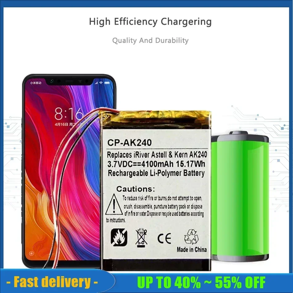Сменный аккумулятор мобильного телефона для iRiver Astell &amp Kern AK240 3-проводной разъем