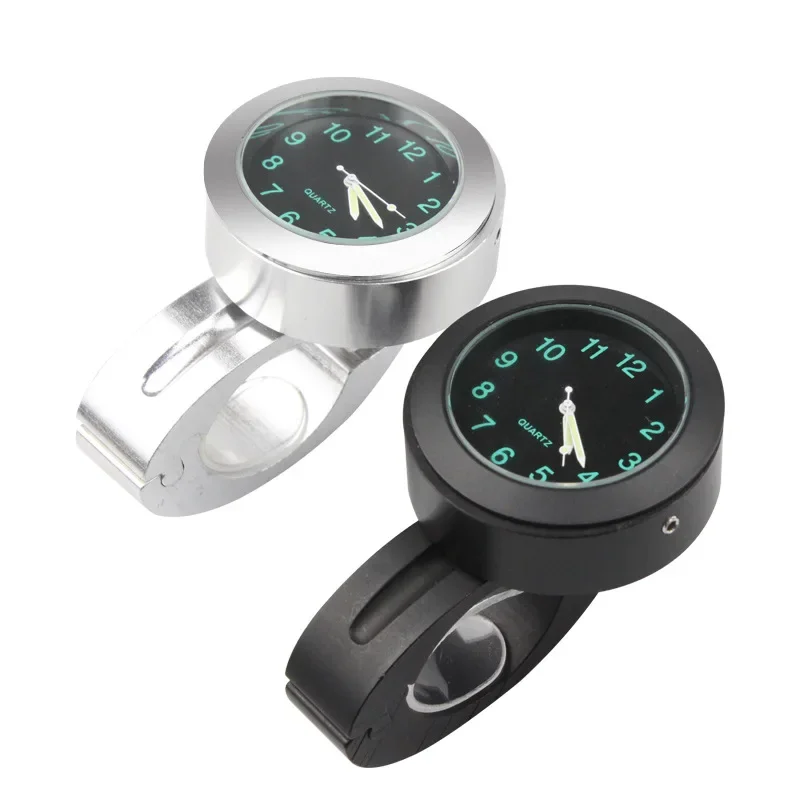 

Universal 7/8 Waterproof Chrome Motorcycle Bike Handlebar Mount Quartz Clock Watch Aluminum Luminous Clock Moto Accessories