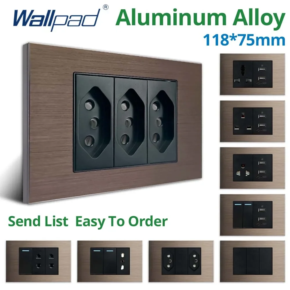 Wallpad 1 2 3 4-панельный настенный выключатель USB-порт для зарядки 5 В 2100 мА Бразилия
