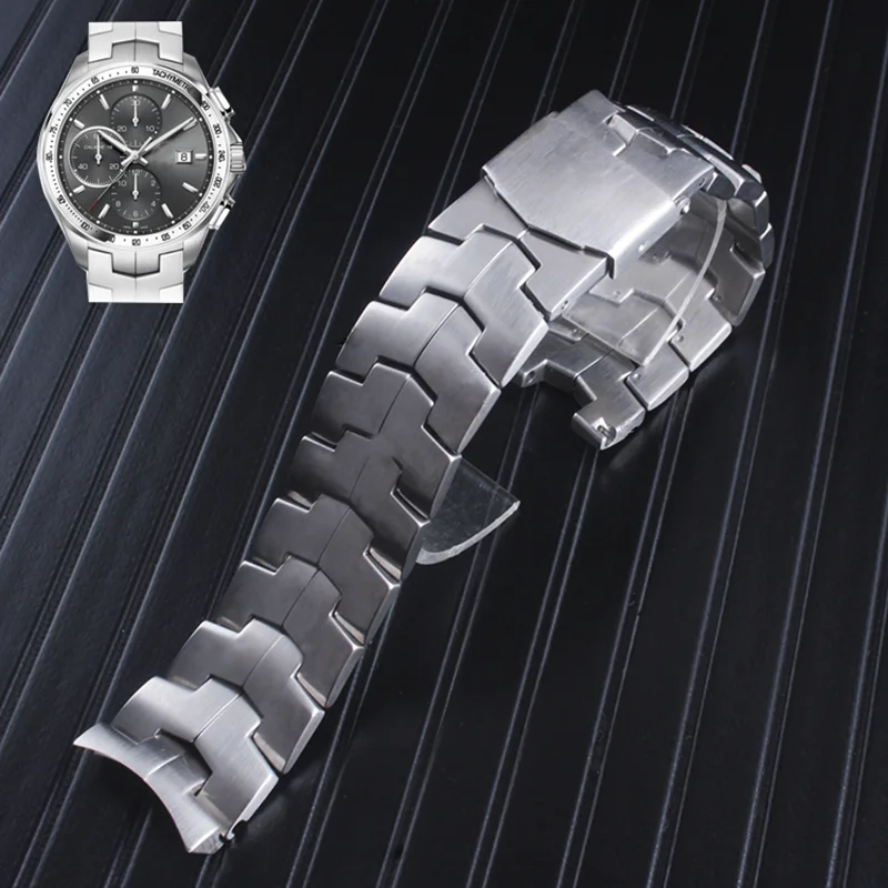 22mm For TAG Heuer Watch Stainless Steel Bracelet Strap Band Silver