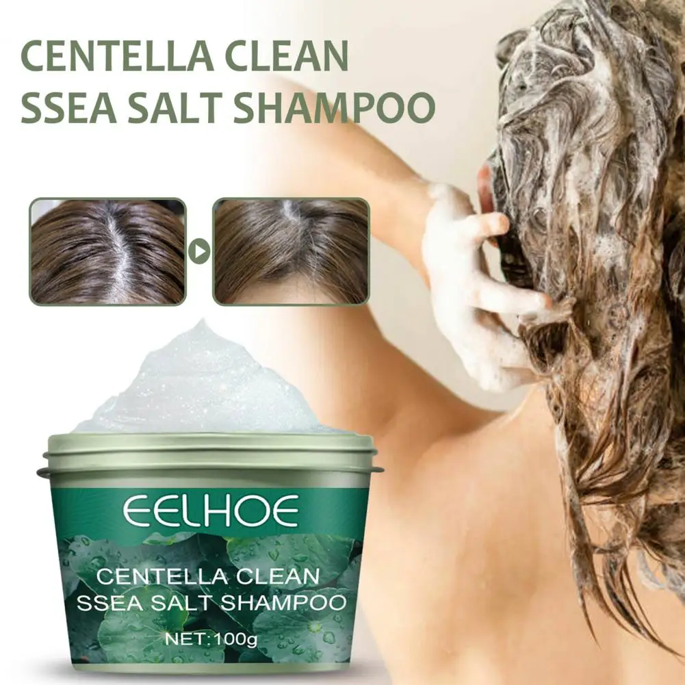 100g Itching Shampoo Mini Non-irritating Centella Clean Sea Salt Shampoo Practical Clear Sea Salt Hair Balm for Home