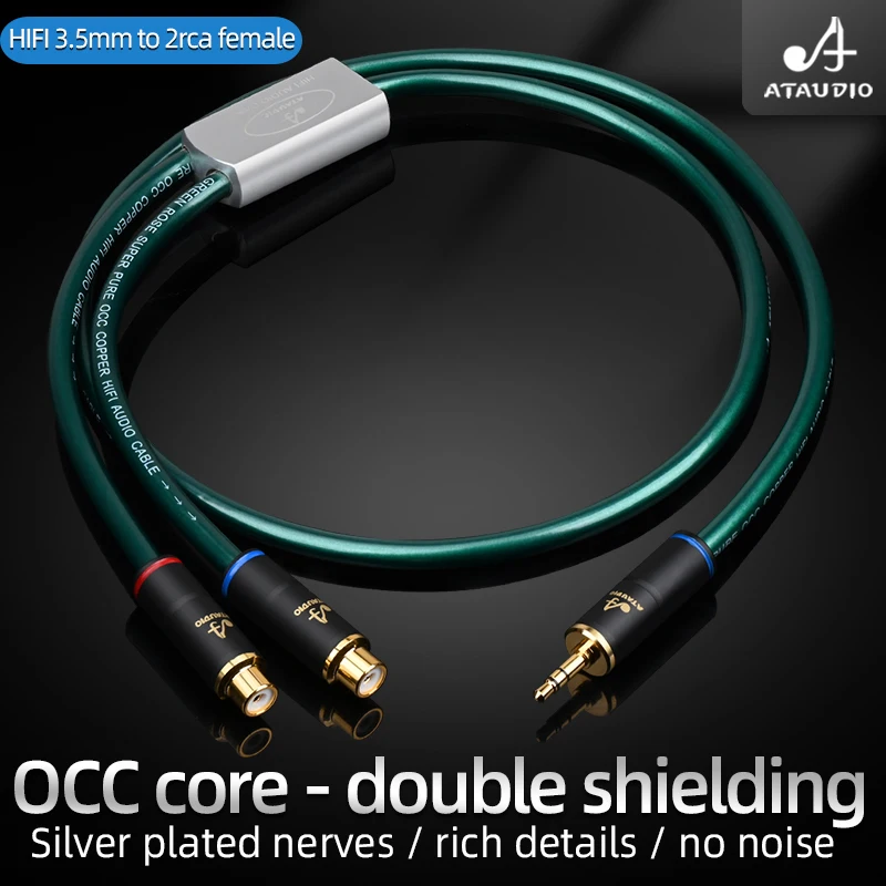 Аудиокабель HiFi от 3 5 мм до 2RCA гнездовой аудиокабель 7N OCC