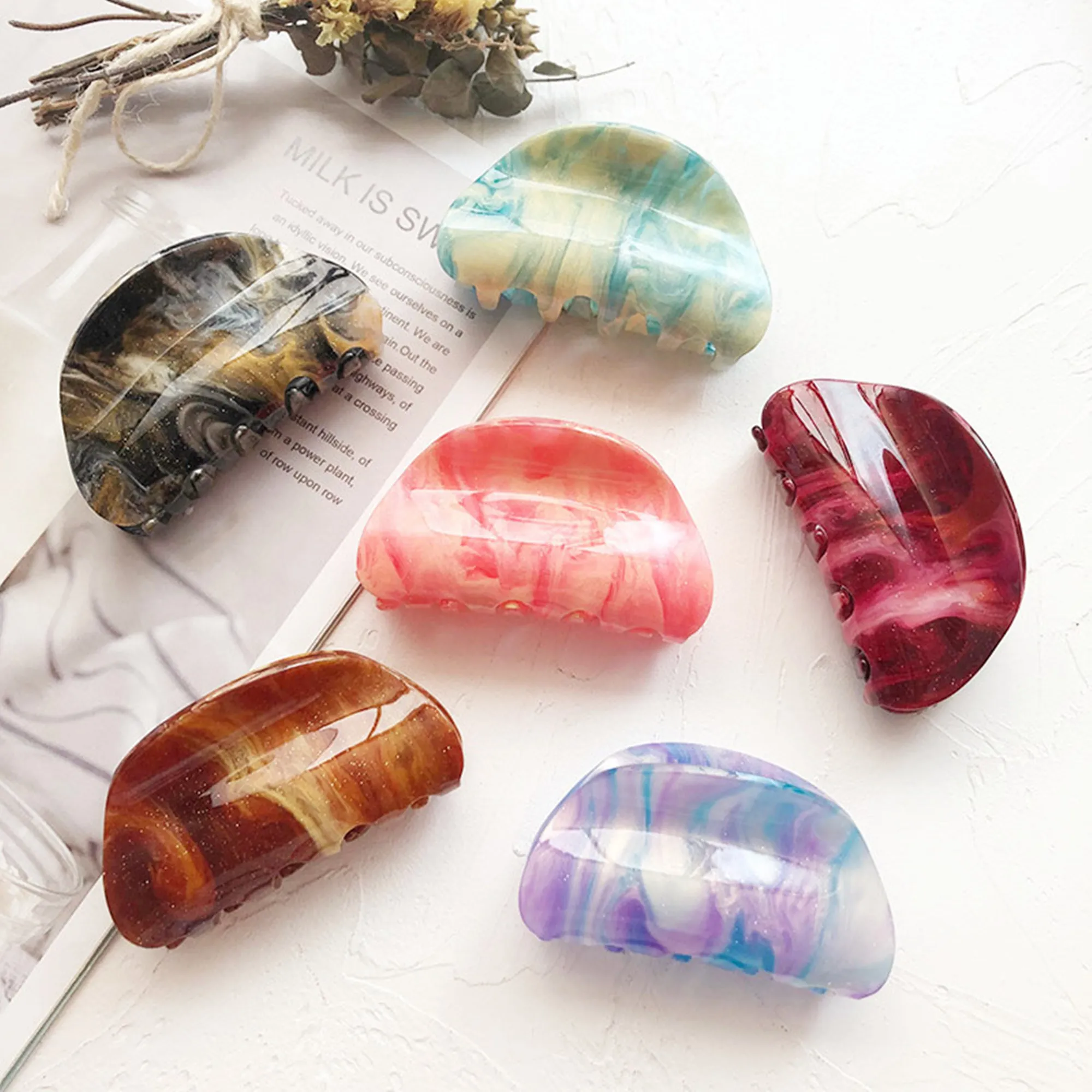 Ful Starry Simple Geometric Back Head Hair Accessories Diy Blank Grab Clip, Wholesale