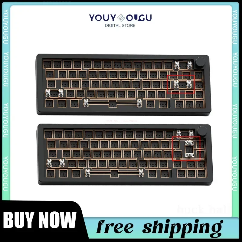 

WEIKRV SUGAR65 набор механической клавиатуры проводная прокладка CNC FR4 алюминиевая игровая клавиатура 68% RGB Горячая замена пользовательский комплект для ПК компьютера
