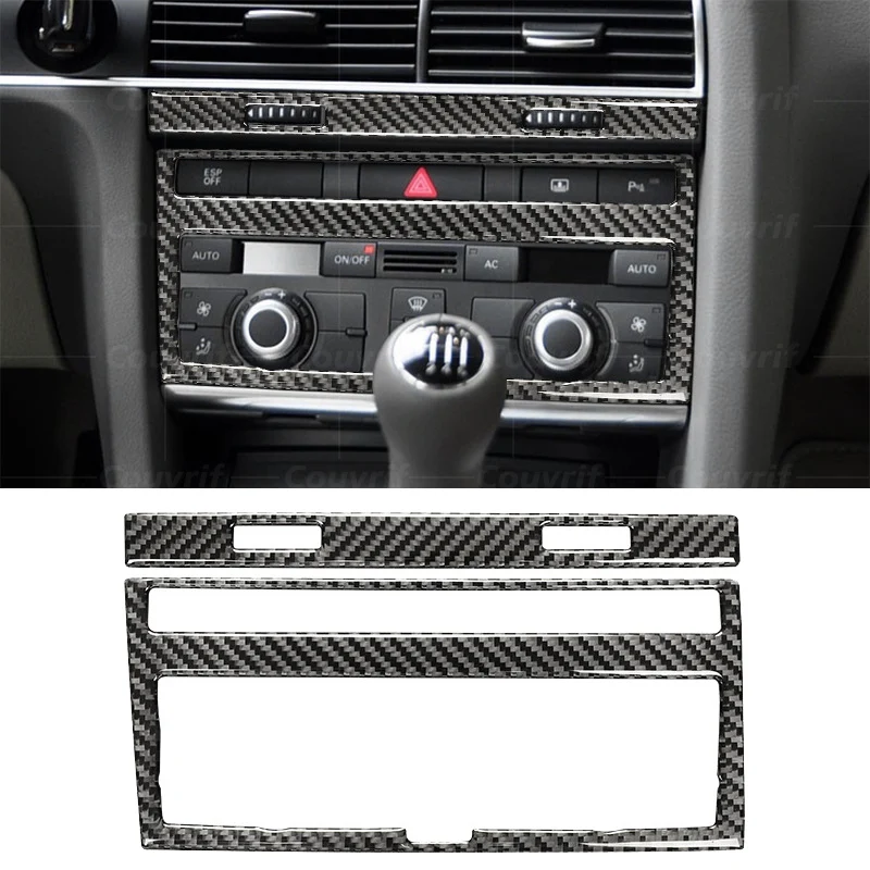 

Крышка для автомобиля из углеродного волокна, Центральная панель управления CD, рамка для регулировки воздуховода кондиционера для Audi A6 C6 4F C6, автомобильные аксессуары