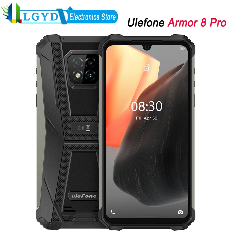 

Ulefone Armor 8 Pro Rugged Phone 8GB RAM 128GB ROM 6.1 inch Android MTK Helio P60 Octa Core Dual SIM 4G LTE NFC 5580mAh Face ID