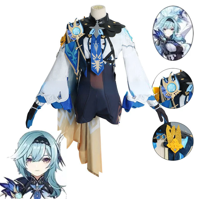 

Костюм для косплея эула из аниме «геншин столкновенный», костюм для косплея дженшина столкновенного, искусственная кожа, полный комплект