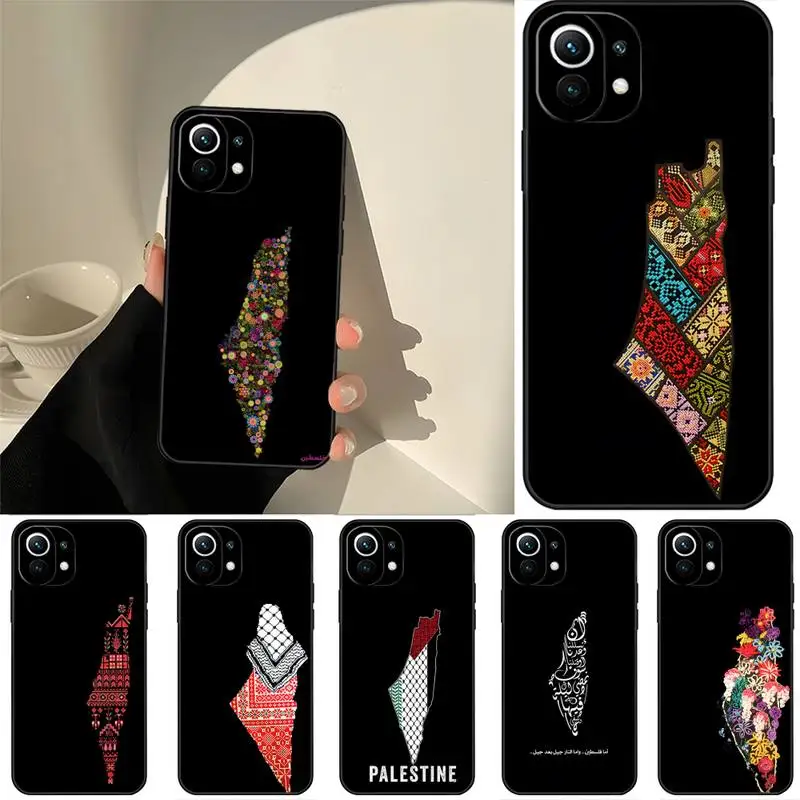 

Embroidered Map Of Palestine Phone Case For Redmi Note11 10T 9S 8T 7 5A 5 4 Note 10 9 8 11 6 Pro 4G 5G High Quality Coque