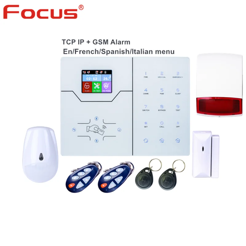Focus TCP IP Alarm GSM Intruder Alarm Security Alarm Smart Home burglar Alarm System With External Strobe Siren enlarge