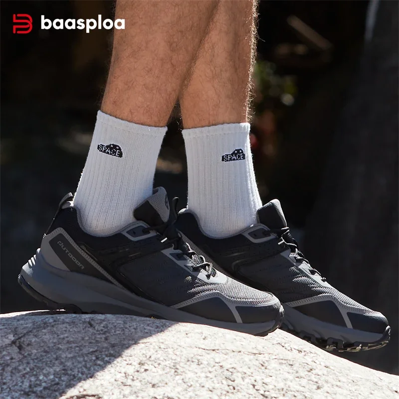 Мужская Походная Обувь Baasploa Водонепроницаемая Кожаная Нескользящая Уличная