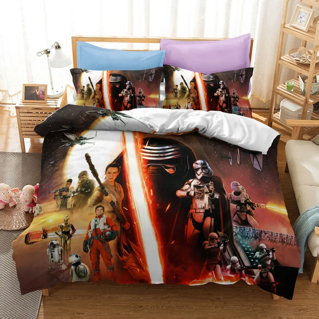 

Marvel Movie Wars Star Bedding Set 2/3pcs Quilt/Comforter Cover With Pillowcase Single Double Full Size For Boys Bedroom Gift