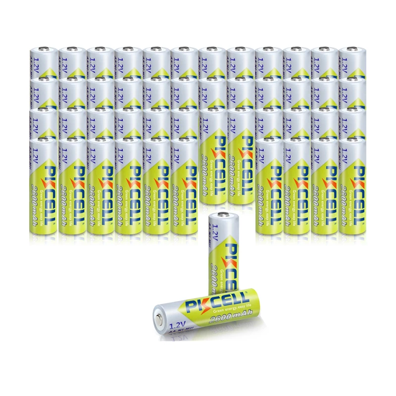 

48Pcs PKCELL AA 1.2V Rechargeable Batteries Ni-MH AA 2600mAh Bateria Baterias For Toy Digital Camera