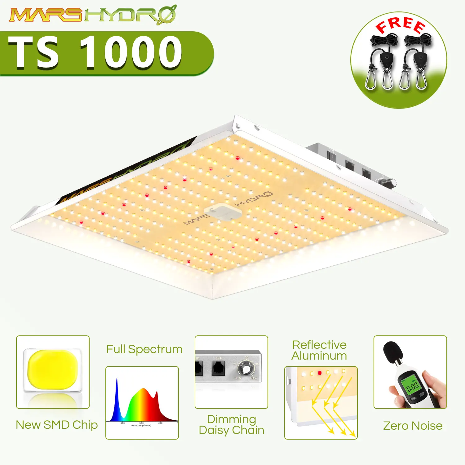 2023! Newest! Mars Hydro TS 1000W LED Grow Light Full Spectrum Best for Hydro Plant Veg Flower Hydroponics