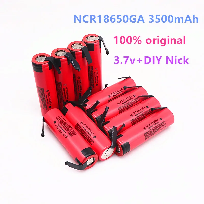 10 шт. 100% оригинальный NCR 18650GA 30A разряд 3,7 в 3500 мАч 18650 перезаряжаемая батарея игрушечный фонарик литиевая батарея + DIY никель
