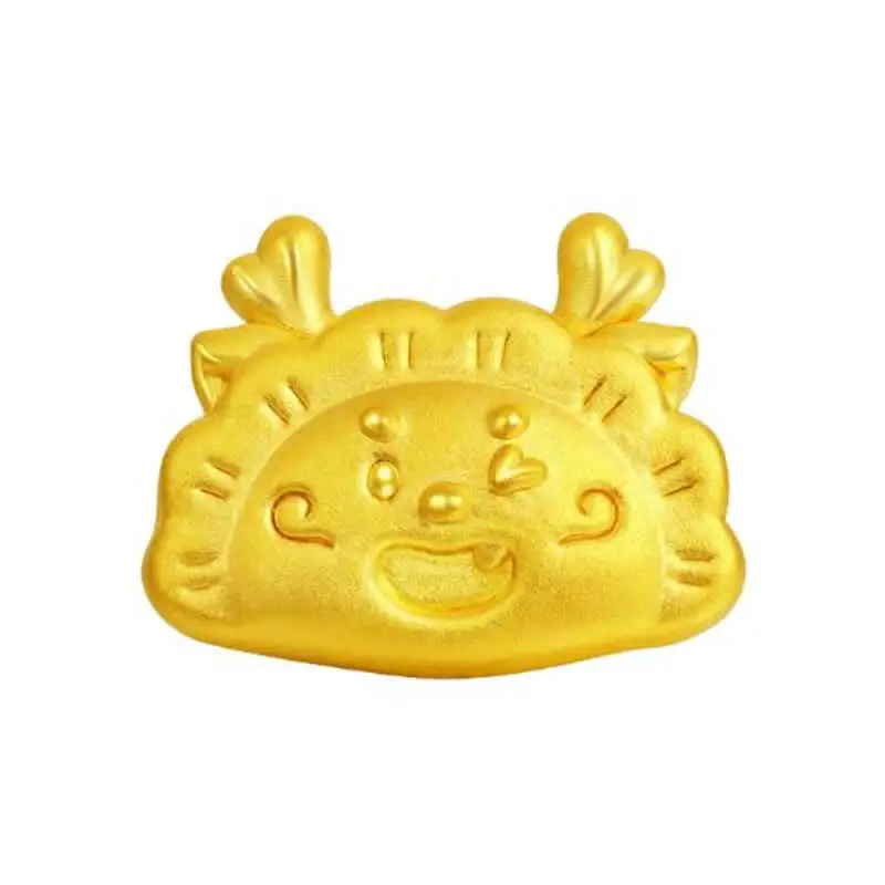 

New Arrival 24K Yellow Gold Bracelet 3D Gold Dragon dumpling Children Bracelet