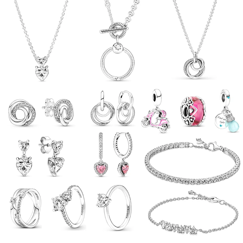 

Новинка 2022, Женские Ювелирные украшения из стерлингового серебра 925 пробы, браслеты с бусинами и шармами «сделай сам», мотоциклетные брасле...