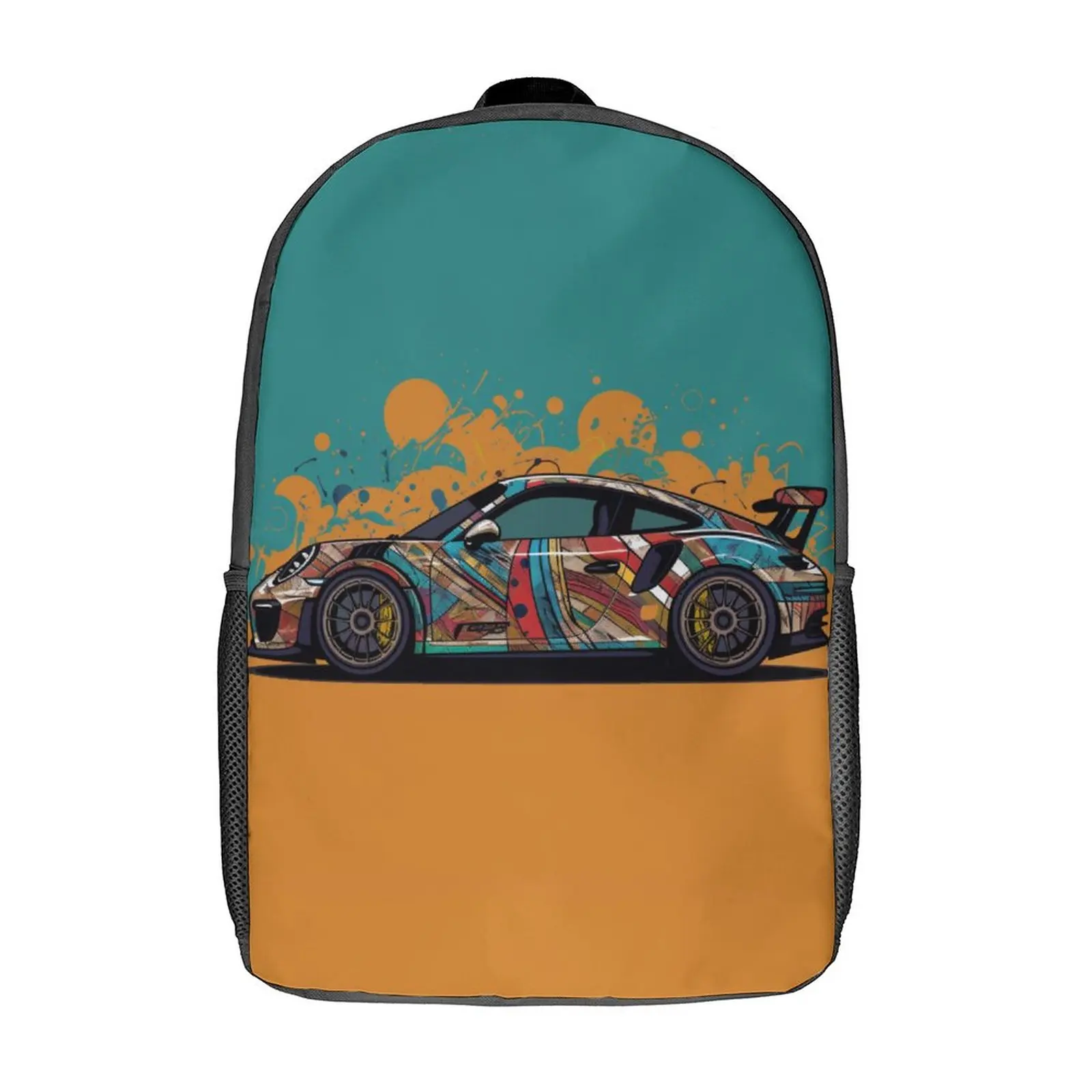 

Classic Sports Car Backpack Student Retro Multicolored Soft Backpacks Polyester Cute School Bags Outdoor Design Rucksack