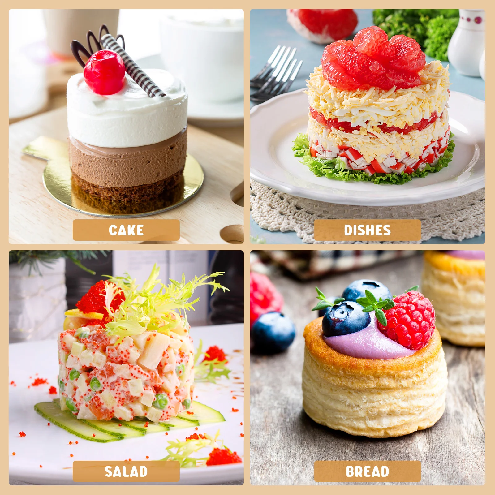 8 шт. маленькие круглые муссовые круги для печенья Para Gelatinas высококачественное