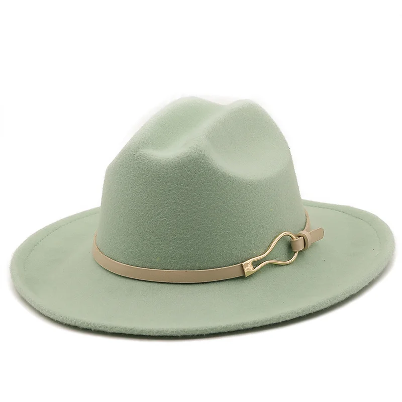 

Black/white Wide Brim Simple Church Derby Top Hat Panama Solid Felt Fedoras Hat for Men Women Artificial Wool Blend Jazz Cap