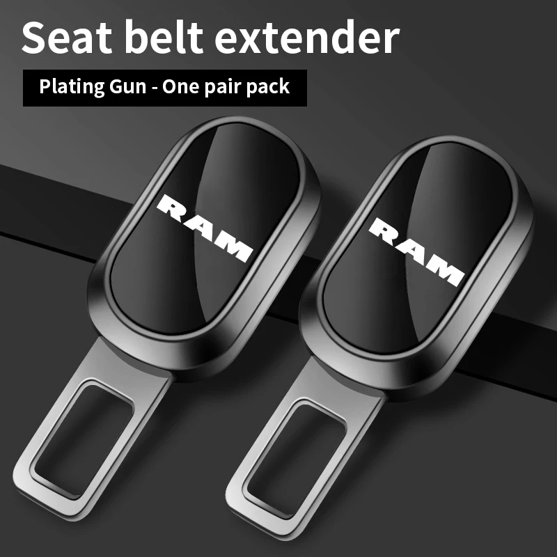 

For Dodge Ram Logo Car Seat Belt Clip Extender Safety Seatbelt Lock Buckle Plug Thick Insert Socket Extender Safety Buckle