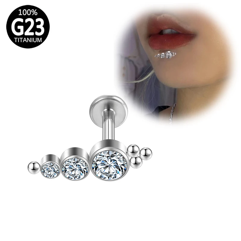 

Piercing Titanium Septum Cartilage for Earrings G23 Lip Ear Indian Clicker Hinge Segment Helix Zircon Women Labret Body Jewelry