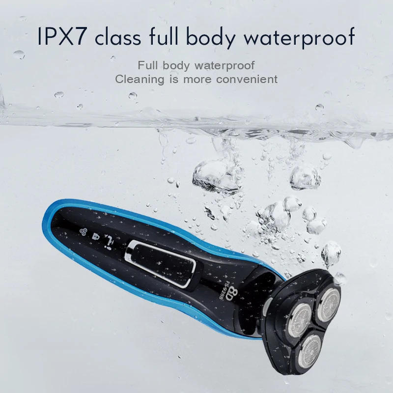 Electric Shaver Rechargeable Razor Shaving Machine LCD Cleaning for Men Wet and Dry Waterproof Washable Beard 50G | Бытовая техника