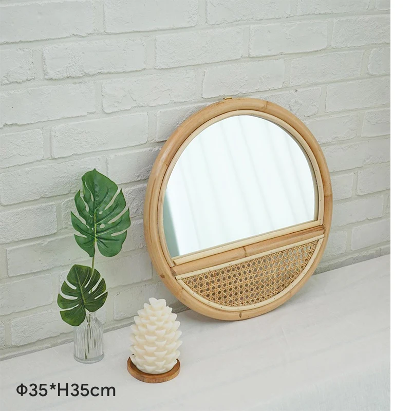

Appearance Makeup Wall Mirror Bathroom Dressing Design Macrame Light Makeup Wall Mirror Hairdresser Espejo Salon Decor HY50MM